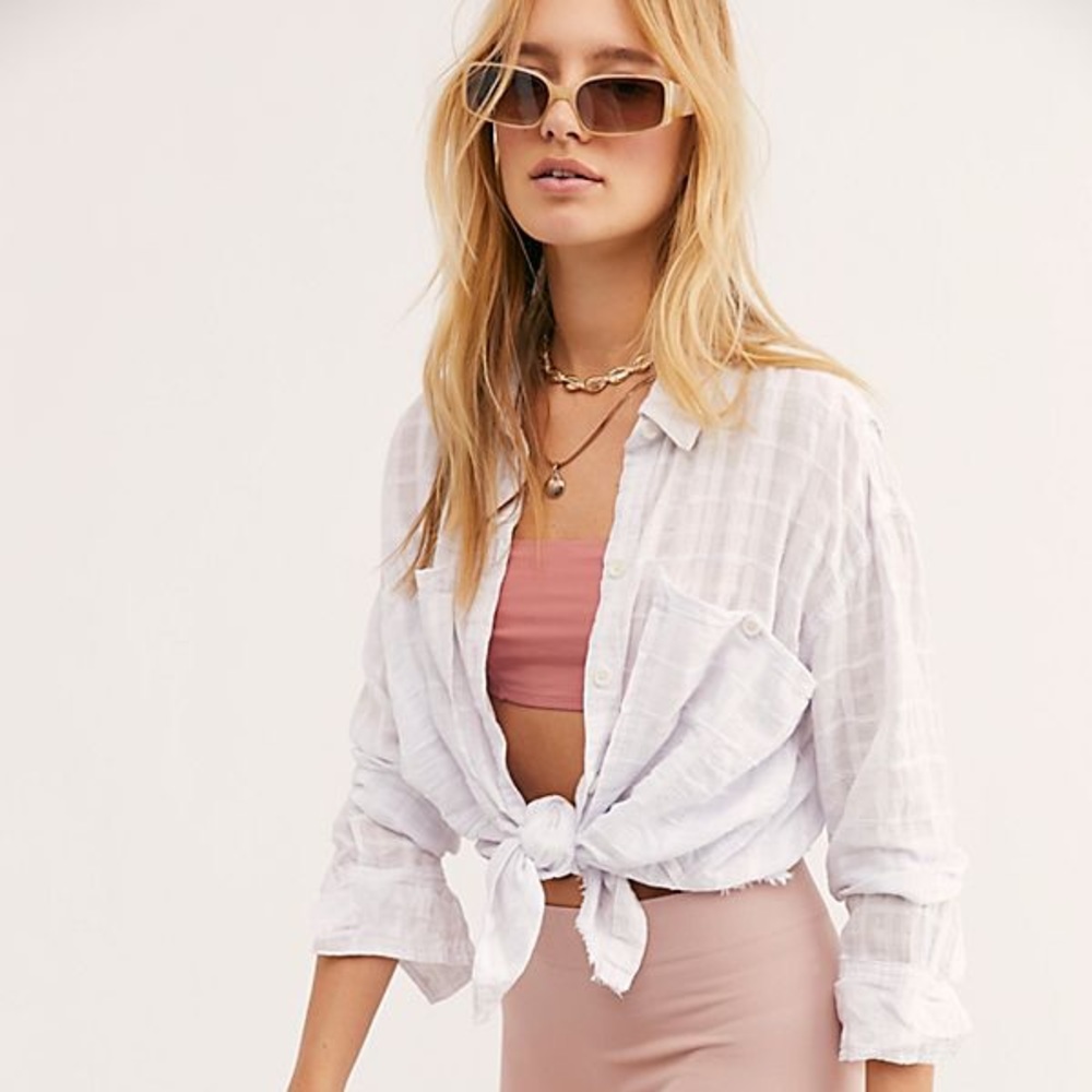 Free People Loveland Button-down in Lavendar